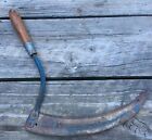 Hand Sickle Tool Blue vintage weed scythe cutter swing blade reaper