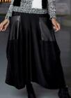 Monroe and Main Black Faux Leather Look Peasant Jasmine Pocket Skirt 1X 2X PLUS