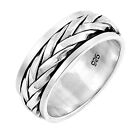 Solid 925 Sterling Silver Band Thumb Spinner Statement Handmade Ring All Size