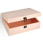 KYLER Unfinished Pine Wood Box - Large Wooden Boxes with Hinged Lid for Craft...