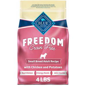 Blue Buffalo Freedom Small Breed Chicken Dry Dog Food for Adult Dogs, 4 lb. Bag