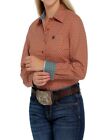Cinch Western Shirt Womens L/S Printed Button XL Copper MSW9164187