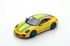 S4957 Spark: 1/43 Porsche 911 R 2017 Yellow with Green Trim and Black Interior