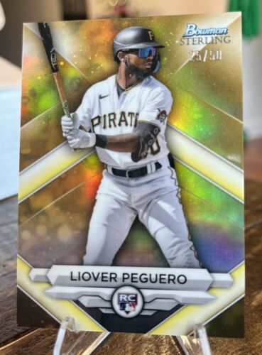 2023 Bowman Sterling LIOVER PEGUERO Gold Refractor Rookie RC /50 - Pirates SD