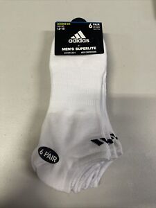 adidas Men's Superlite No Show Socks (6-Pair) White/Black X-Large (12-15)