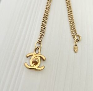 Chanel 24K Gold  Turnlock Necklace Double Sided