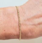 14k Solid Yellow or Rose Gold 2.5mm Bead Lobster, Stretch or Spring Bracelet