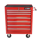 New Listing7-Drawer Tool Cart with Wheels, Multifunctional Tool Cabinet, Red