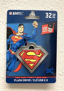DC Comics Superman 32GB Flash Drive Keychain Emtec USB 2.0
