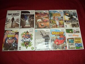 Wii Game lot of 10 Games OO7, The Sims, Naruto, Cars,Transformers, Tony H Lot #2