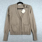 Brunello Cucinelli Cashmere Cardigan Sweater Womens Size Medium Beige or Tan NWT