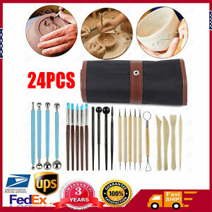 24 Pcs Art Clay Sculpting Set Carving Pottery Tools Wax Shapers Polymer Modeling