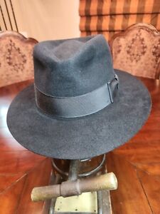 Biltmore Black Imperial Fur Felt Fedora Hat Size 7 1/4
