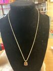10K Yellow Gold pendant on Sterling Silver Rope Chain Necklace 18 in., 3.3 grams