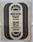 1968 Fillmore East, THE WHO, THE TROGGS, Richie Havens,  Concert Ad