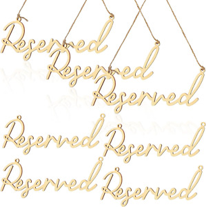 12 Pcs Reserved Signs for Wedding Chairs Hanging Wooden Reserved Sign Rustic Wed