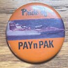 VINTAGE 1972 PAY 'N PAK PHOTO OF U-25 IN CENTER PRIDE OF HYDROPLANE BUTTON