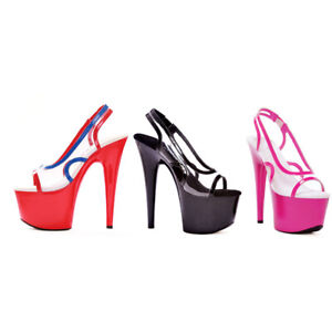 Ellie Platform Clear Upper Sling Back High Heels Adult Women Shoes 709/LEONA