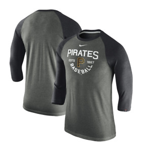 Pittsburgh Pirates Nike Tri-Blend 3/4-Sleeve Raglan T-Shirt Size XXL 2X