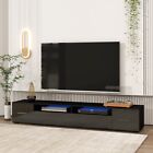 TV Stand for 70 75 85 90 inch TV Big TV Console with 16 Color LED Lights Black
