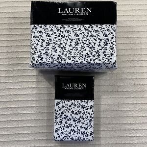 Ralph Lauren Queen Sheet Set Blue Spencer Navy Floral Extra Pillowcases 6 Pc New