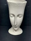 Vintage Mid Century Head Face Vase Lady Large Cream Approximately 11 Inches