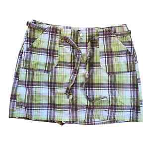 Lane Bryant Sz 16 Skort Green Plaid Skirt Shorts 38