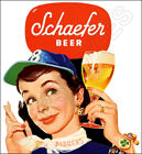 1955 Schaefer Beer Store Counter Advertising Standup Sign Brooklyn Dodgers
