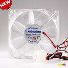 Clear 120mm PC Computer Case Cooling Fan 3/4-Pin Blue LED Light Adaptec ACC-9200