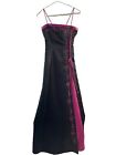Morgan and Co Beautiful Black and Hot Pink Dress Straps Homecoming Prom Size 3/4