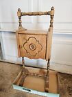 Vintage MCM Smoking Table Humidor - Turned Spindles - Handcrafted