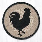 Set of 2 Braided Jute Round Placemat/Trivet/Swatch. ROOSTER. Earth Rugs.10