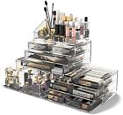 Makeup Cosmetic Organizer Storage Drawers Boxes Case with 12 Drawers(Clear)