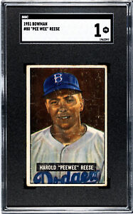 1951 Bowman #80 Pee Wee Reese SGC 1  HOF BROOKLYN Dodgers