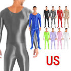 US Men's Oil Spandex One Piece Unitard Full Body Suit Costume Jumpsuit Underwear
