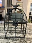 Bird On a Black Cage Country Farm Rustic 7” Tall