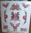 Lot of 25 Sheets Temporary Tattoos Pink Red Glitter Fairy Heart Wing Party Favor