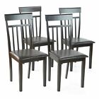 Set of 4 Warm Dining Room Kitchen Chairs Solid Wood in Espresso Finish