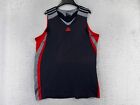 Adidas Shirt Mens Large Black Gray Red Basketball Tank Sleeveless Polyester