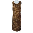 Sag Harbor Brown Animal Print Midi/Maxi Shift Dress Sleeveless Size 22W