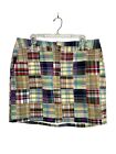 Tommy Hilfiger Patchwork Skirt Womens Size 14 100% Cotton Madras Plaid Lined NEW