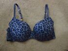 INCREDIBLE by Victoria's Secret Blue Leopard Lined Perfect Coverage Bra 36C