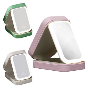 Portable Makeup Case With LED Mirror Cosmetic Organizer Travel Storage Box