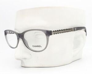 Chanel 3301 1467 Eyeglasses Glasses Transparent Gray & Silver CC Logo 54-16-140