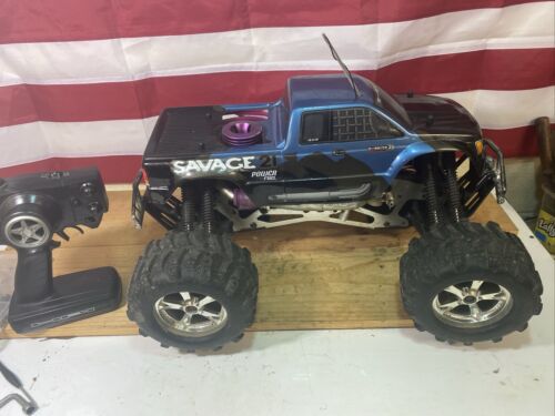 HPI Savage 21 Nitro Rc Monster Truck Runs Great Transmitter And Receiver Nice NR
