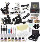Complete Tattoo Kit w/ 4 Guns Power Supply Foot Pedal Ink Needles Etc