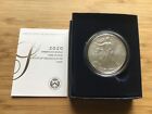 2020 W American Silver Eagle Dollar Coin With OGP & COA Burnished