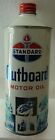 Vintage Standard Oil Co OUTBOARD Motor Oil Cone Top Quart Can Boat Graphics