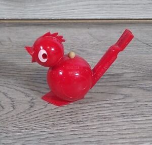 Vtg Red Bird Water Whistle LOLI BABY West Germany Plastic Toy Novelty Vg Cond