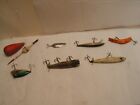 OLD VINTAGE FISHING LURES & WOOD BOBBERS  Tackle Baits LOT OF 8 SEE PICS